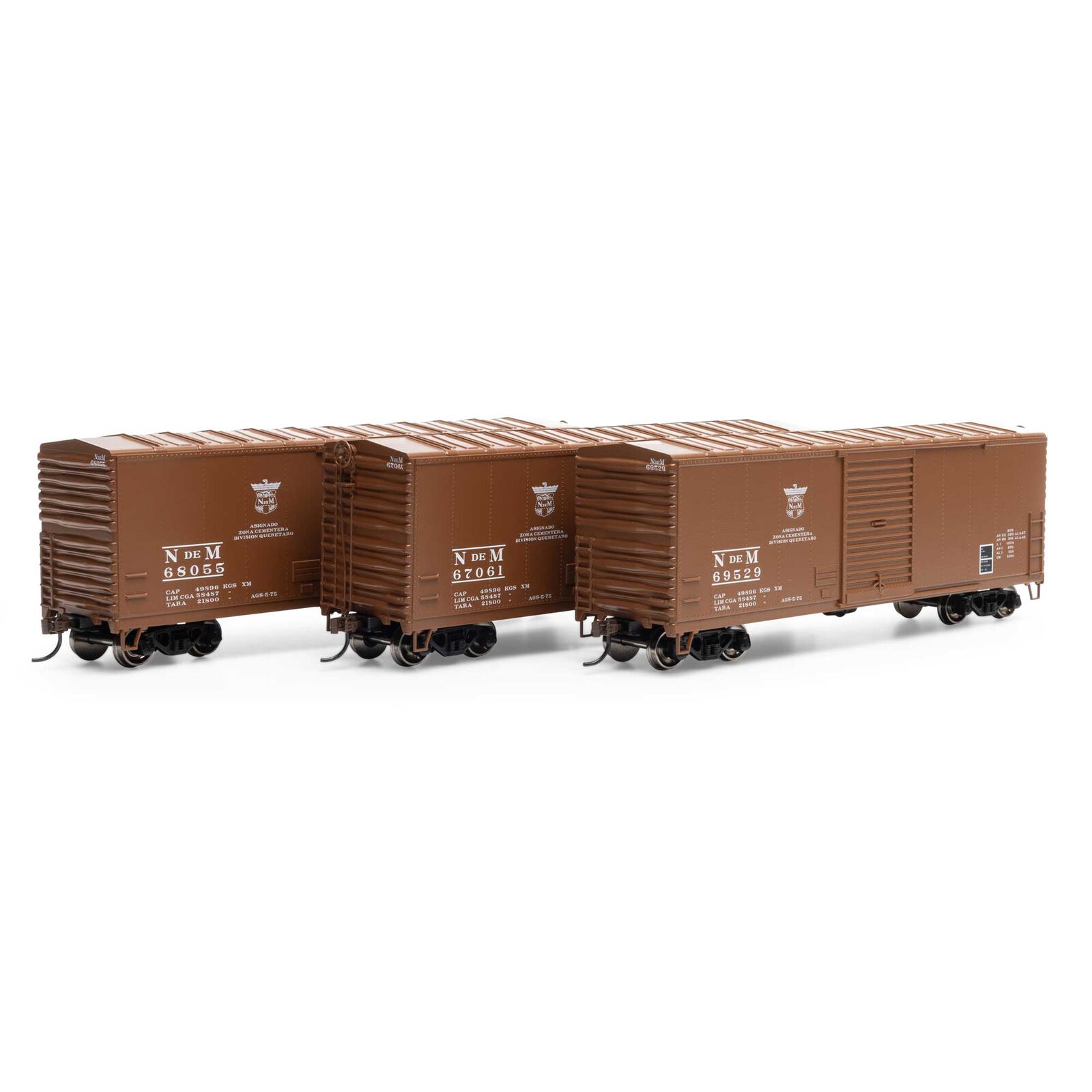 HO 40' Modern Box Car, NdeM #67061 / #68055 / #69529 (3)