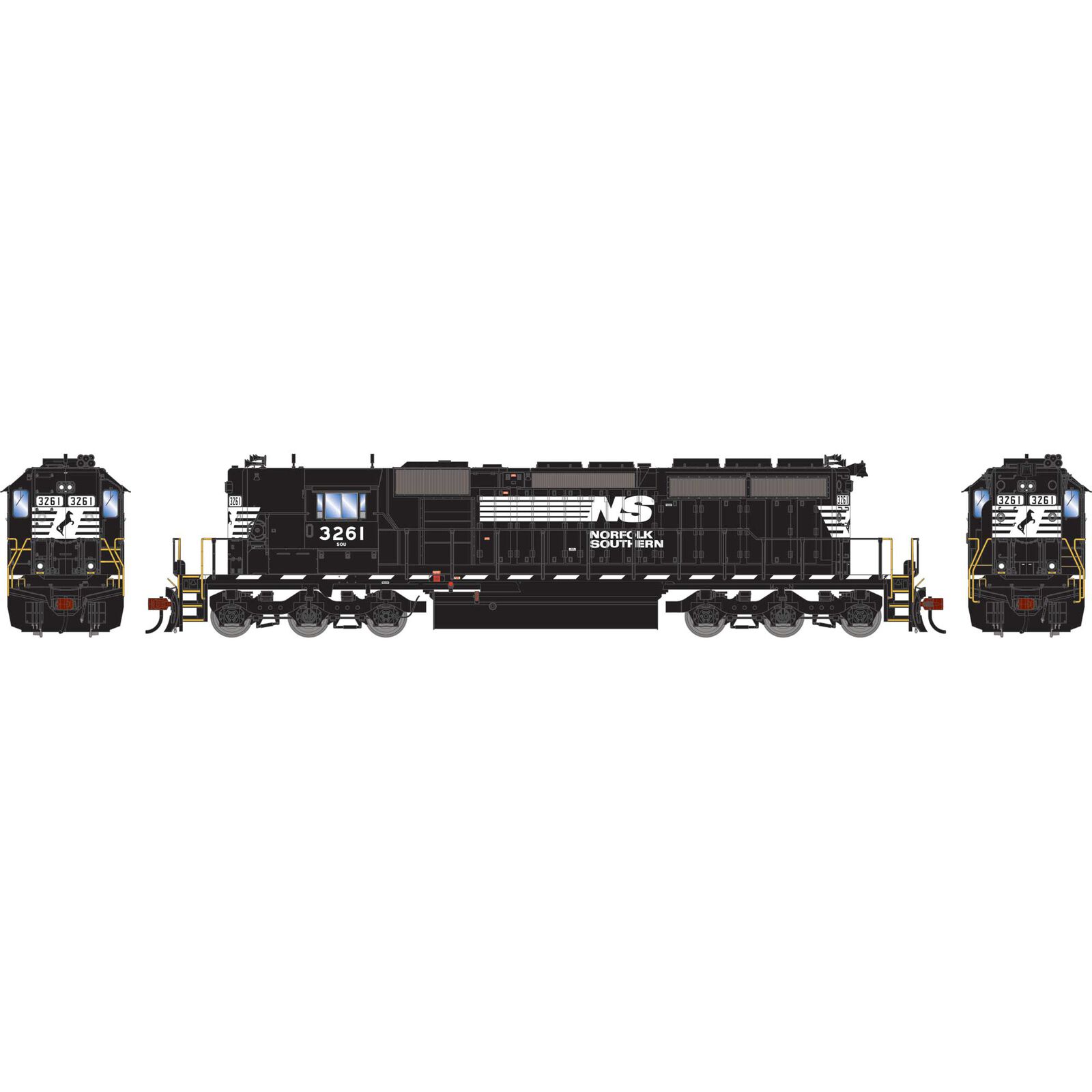 HO SD40-2 Locomotive with DCC & Sound, NS #3261