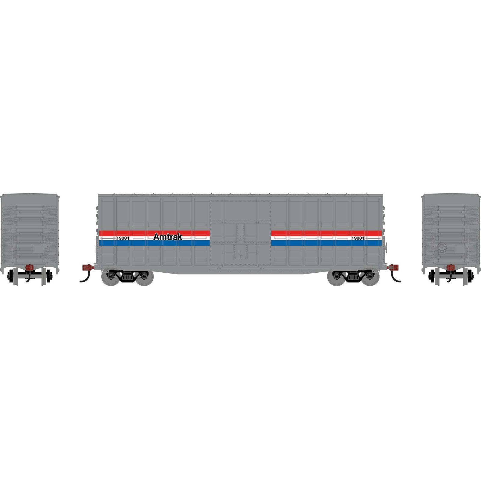 Roundhouse HO RND 50' Waffle High Cube Box Car AMTK Phase III #19001