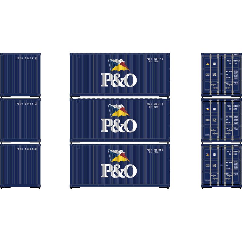 HO ATH 20' Corrugated Containers, POCU #0567170/0568112/0568380 (3)
