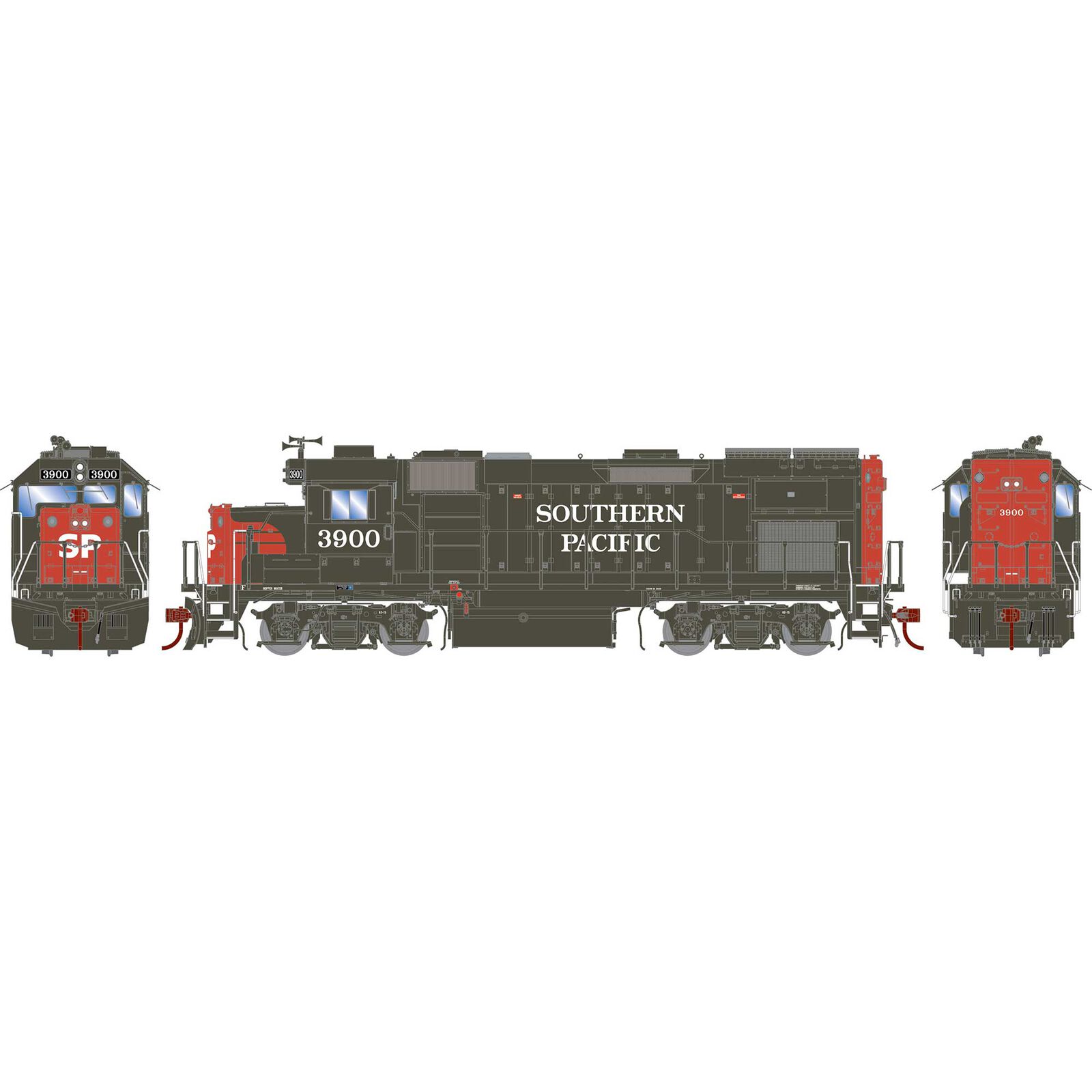 HO GP15T Locomotive with DCC & Sound, Southern Pacific #3900