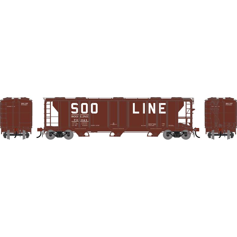 HO GEN PS 2893 3-Bay Covered Hopper, SOO Line #70021