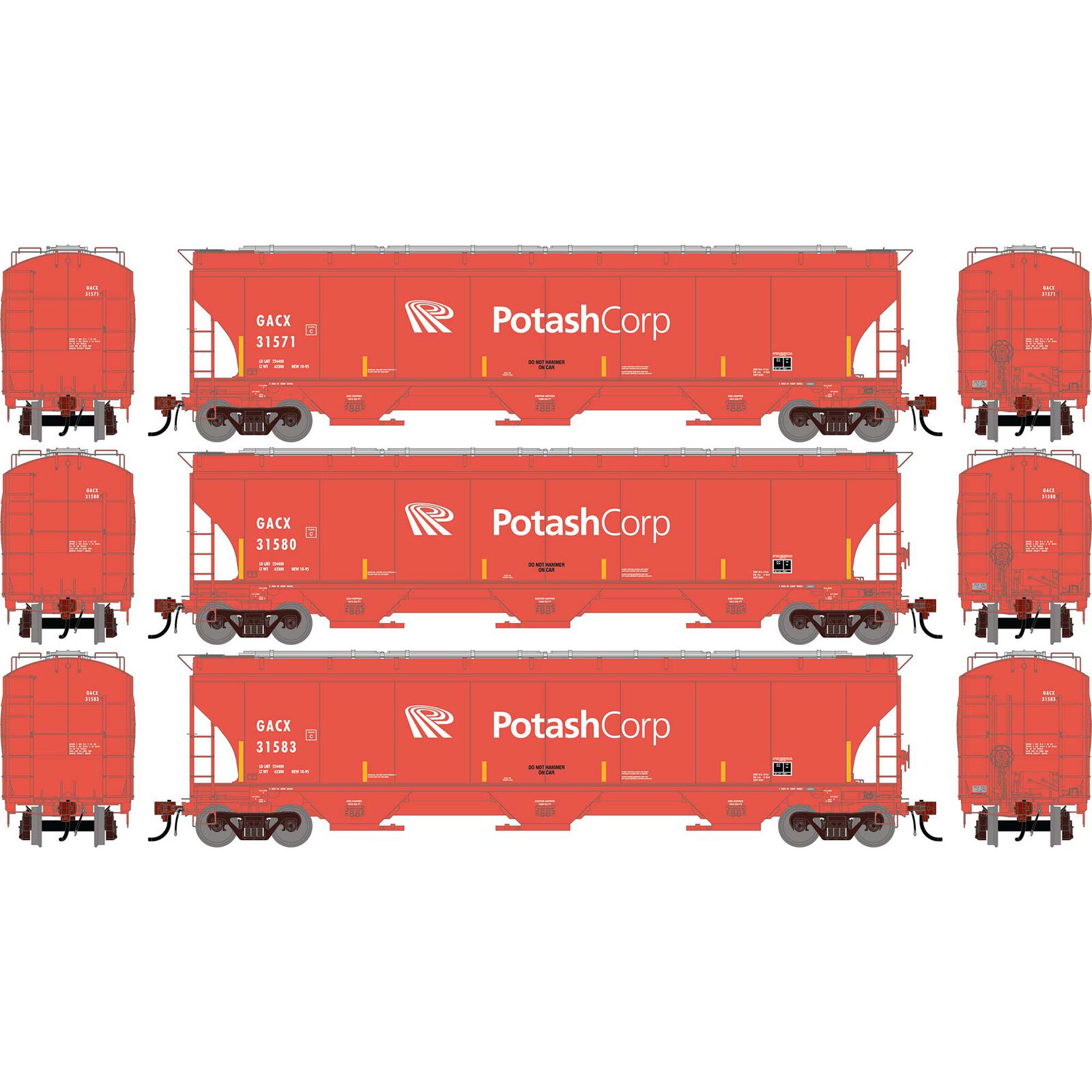 HO GEN Trinity 5161 Covered Hopper, GACX #31571/31580/31583 (3)