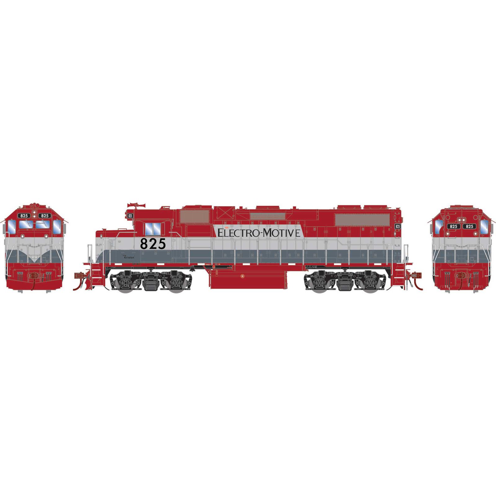 HO GP38-2 Locomotive with DCC & Sound, EMD Lease #825