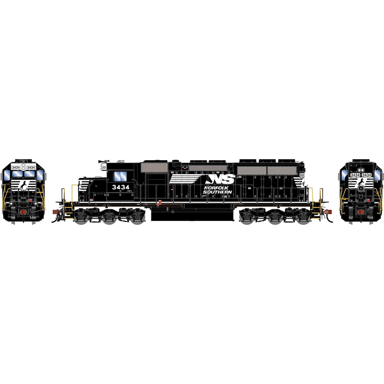 HO ATH SD40 Locomotive w/DCC & Sound, NS #3434