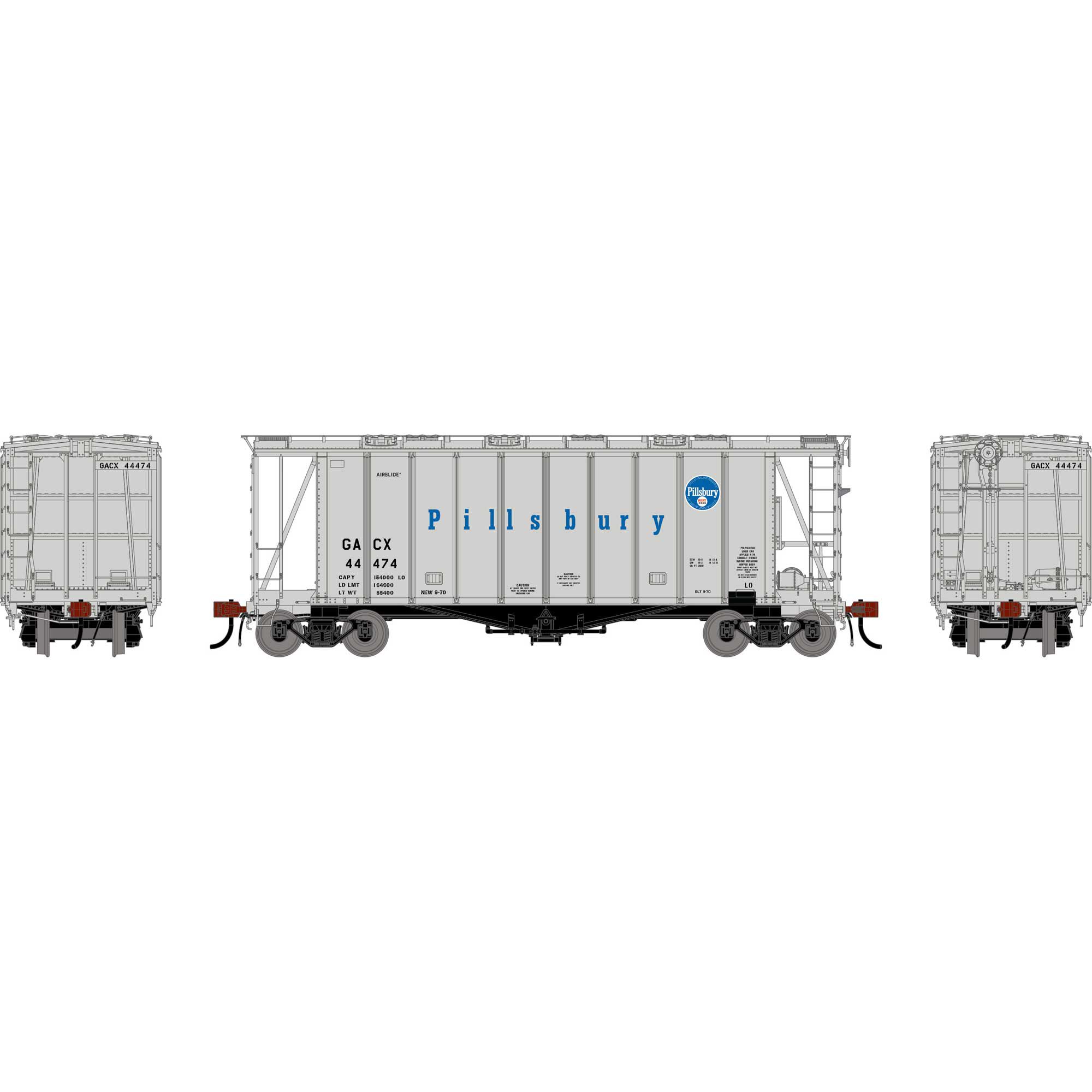 Athearn Genesis HO GEN GATC 2600 Airslide Covered Hopper, GACX