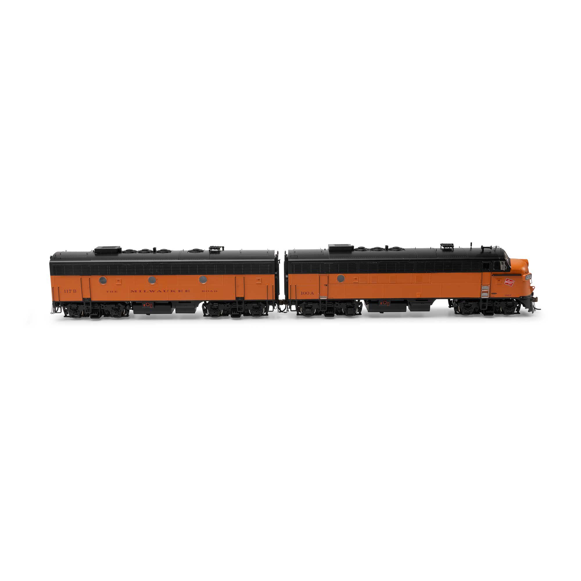 Athearn 鉄道模型　CHICAGO burlington f7a-f7b HO FP7A/F7B Locomotive with DCC & Sound, MILW #100A/117B Model