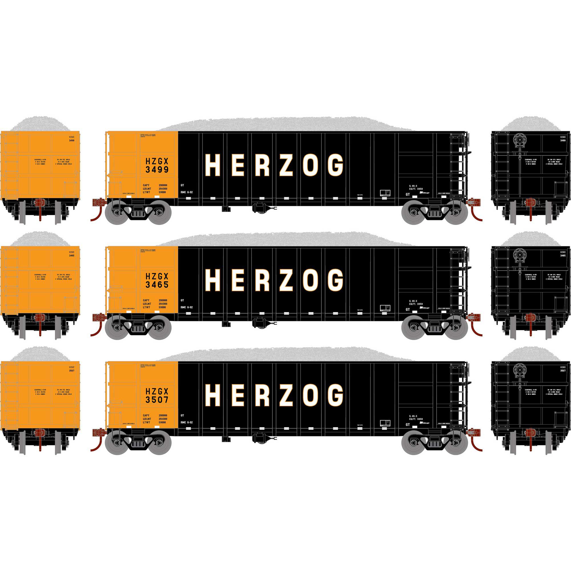 Athearn HO Thrall High Side Gondola with Load, HZGX #3 (3) Model
