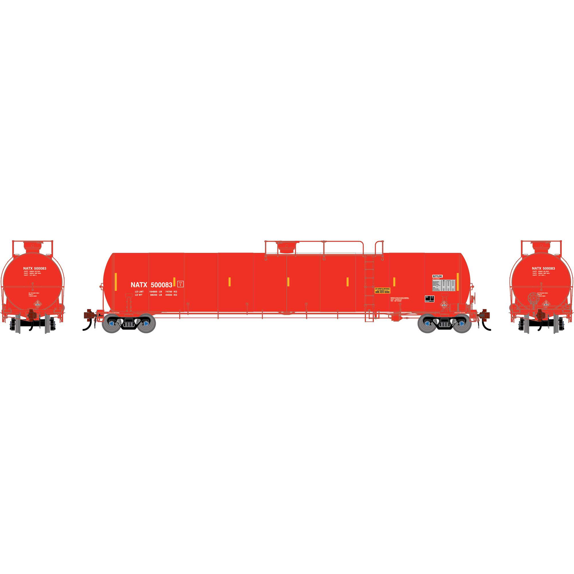 Athearn Genesis HO GEN UTC 33K LPG Tank Car, NATX #500083 Model