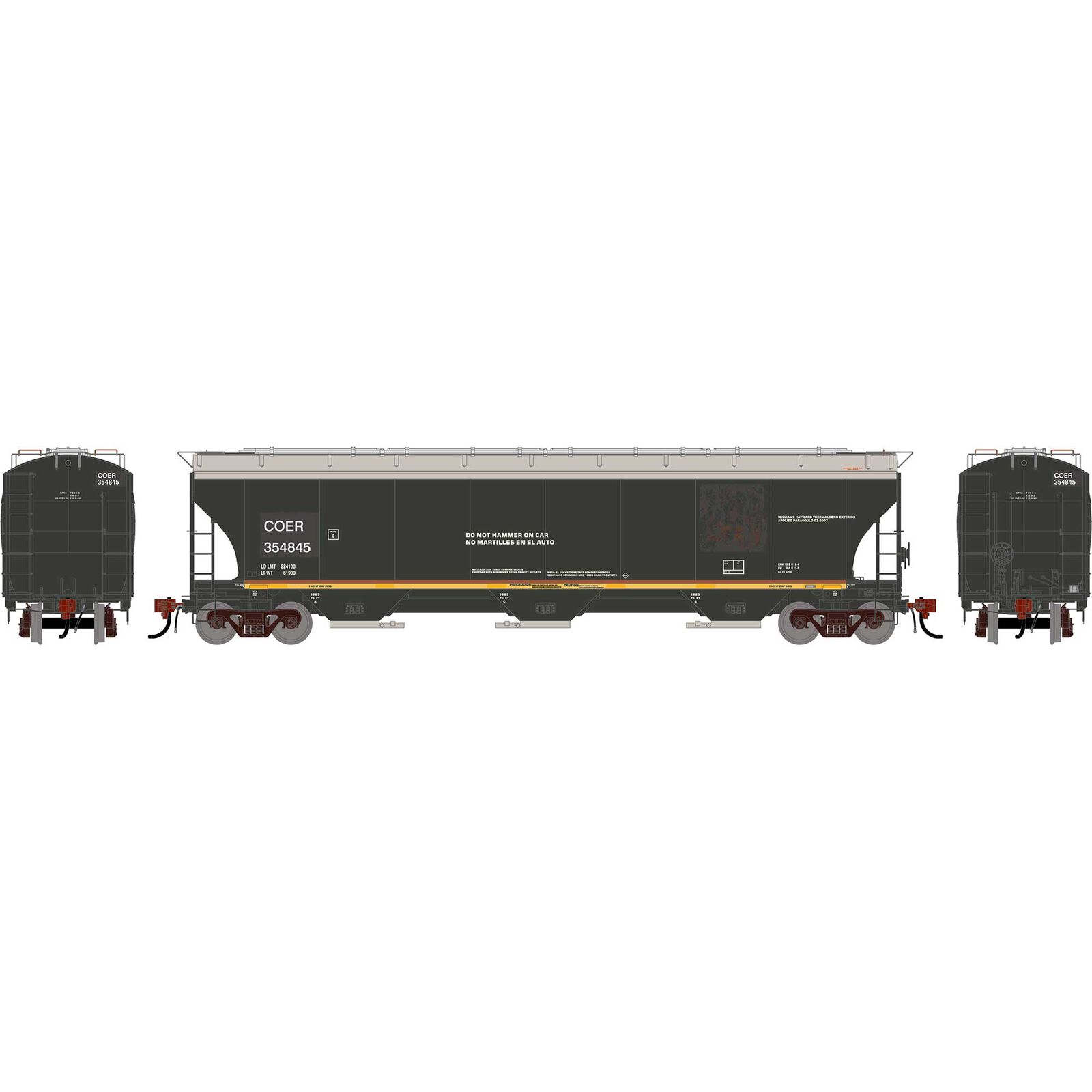 HO GEN Trinity 5161 Covered Hopper, Primed For Grime COER #354845