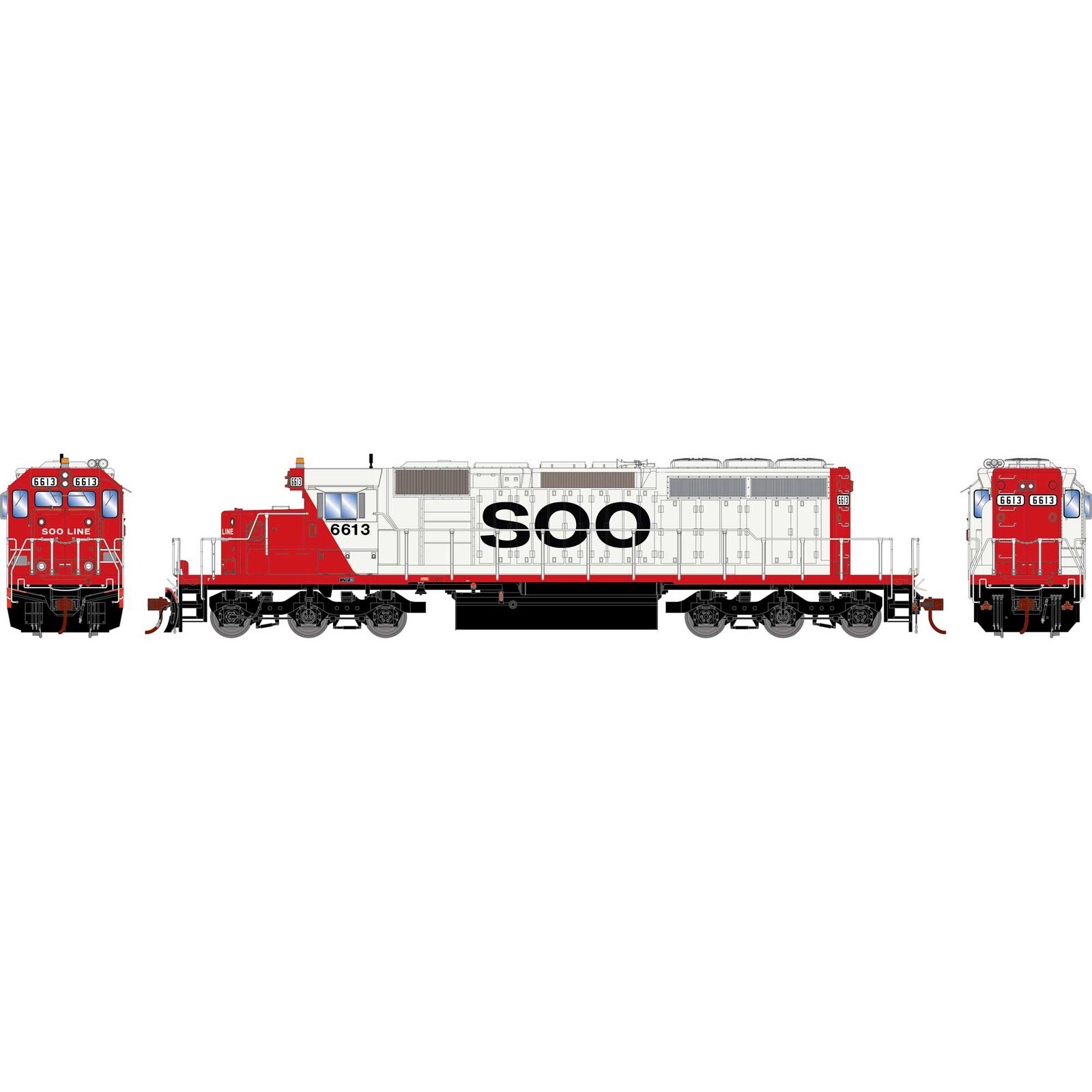 HO EMD SD40-2 Locomotive with DCC & Sound, SOO #6613