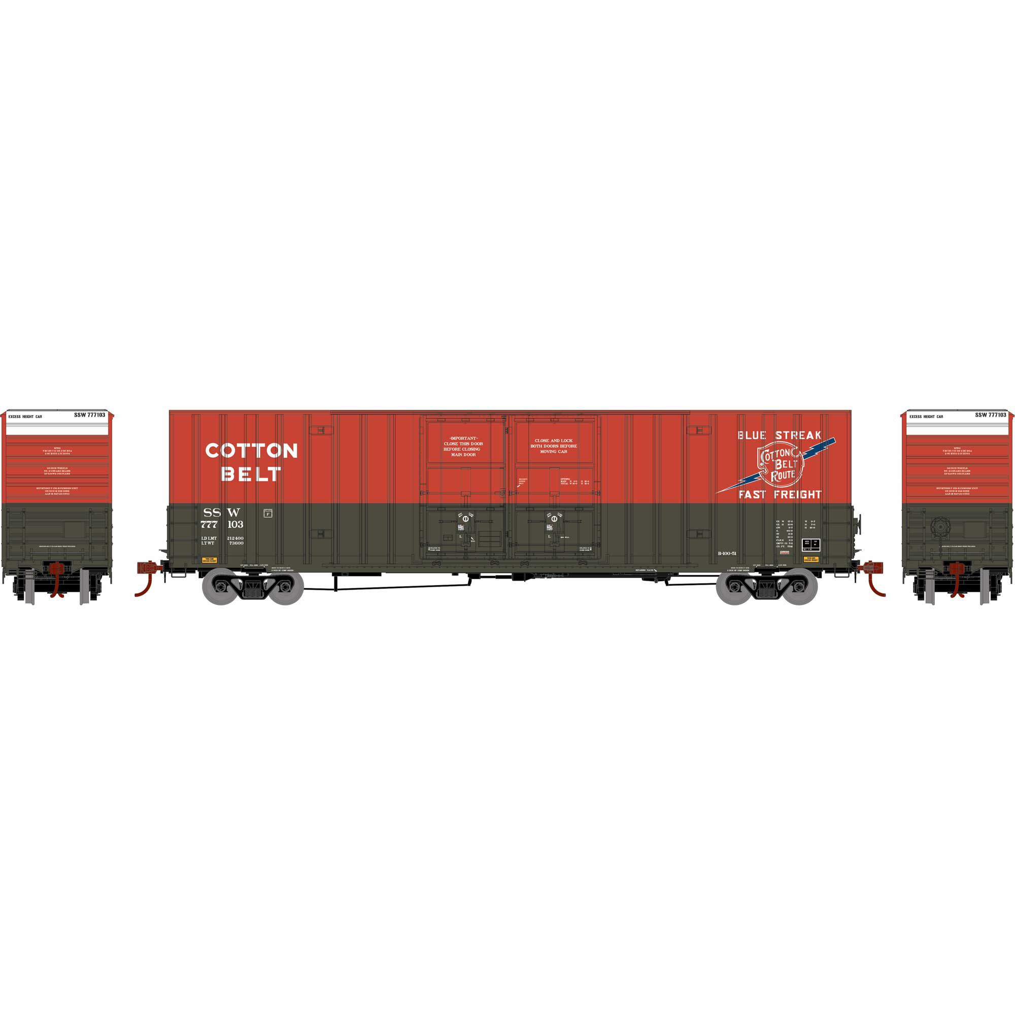 Athearn HO 60' Gunderson Box, SSW #777103 Model Train | Athearn