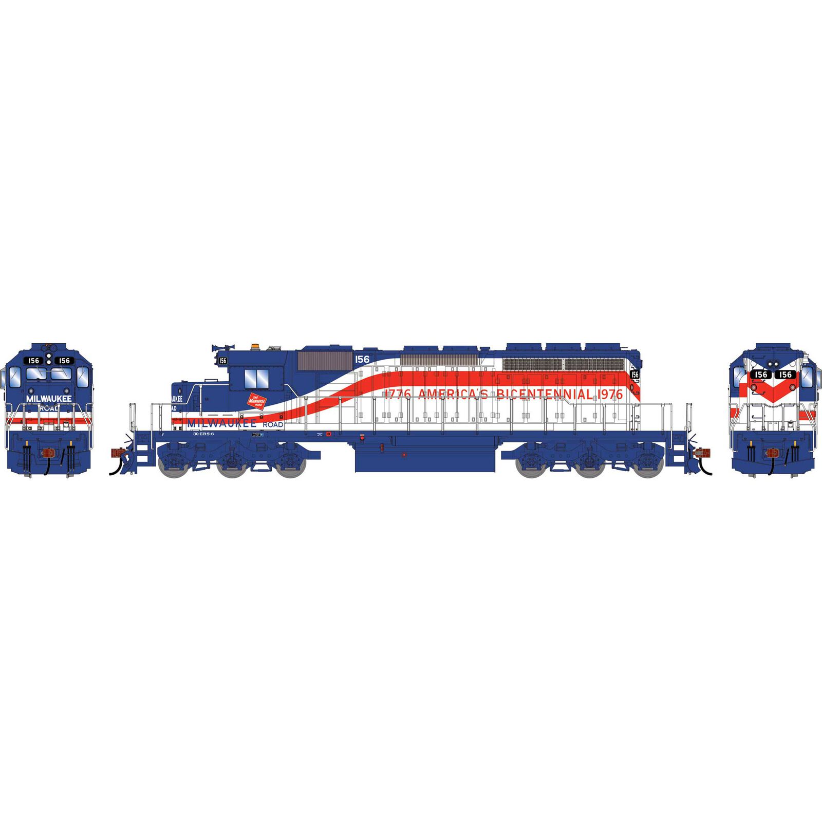 Athearn HO ATH SD40-2 Locomotive w/DCC & Sound, MILW 'Bicentennial' #156