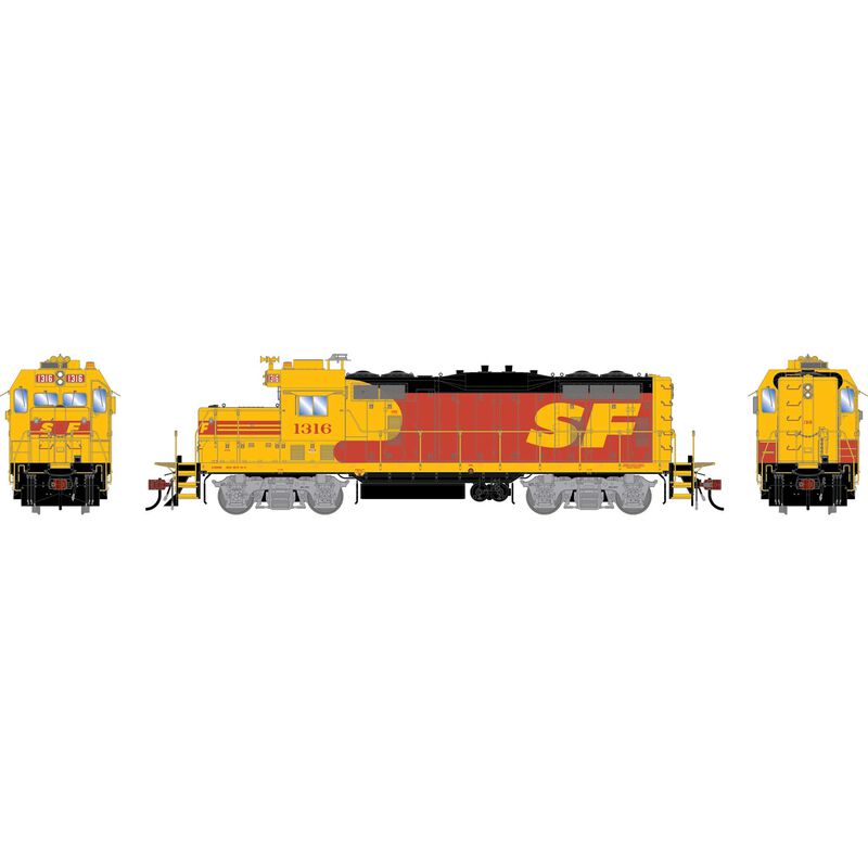 Athearn Genesis HO GEN GP7u Locomotive w/DCC & Sound, ATSF 'Kodachrome' #1316