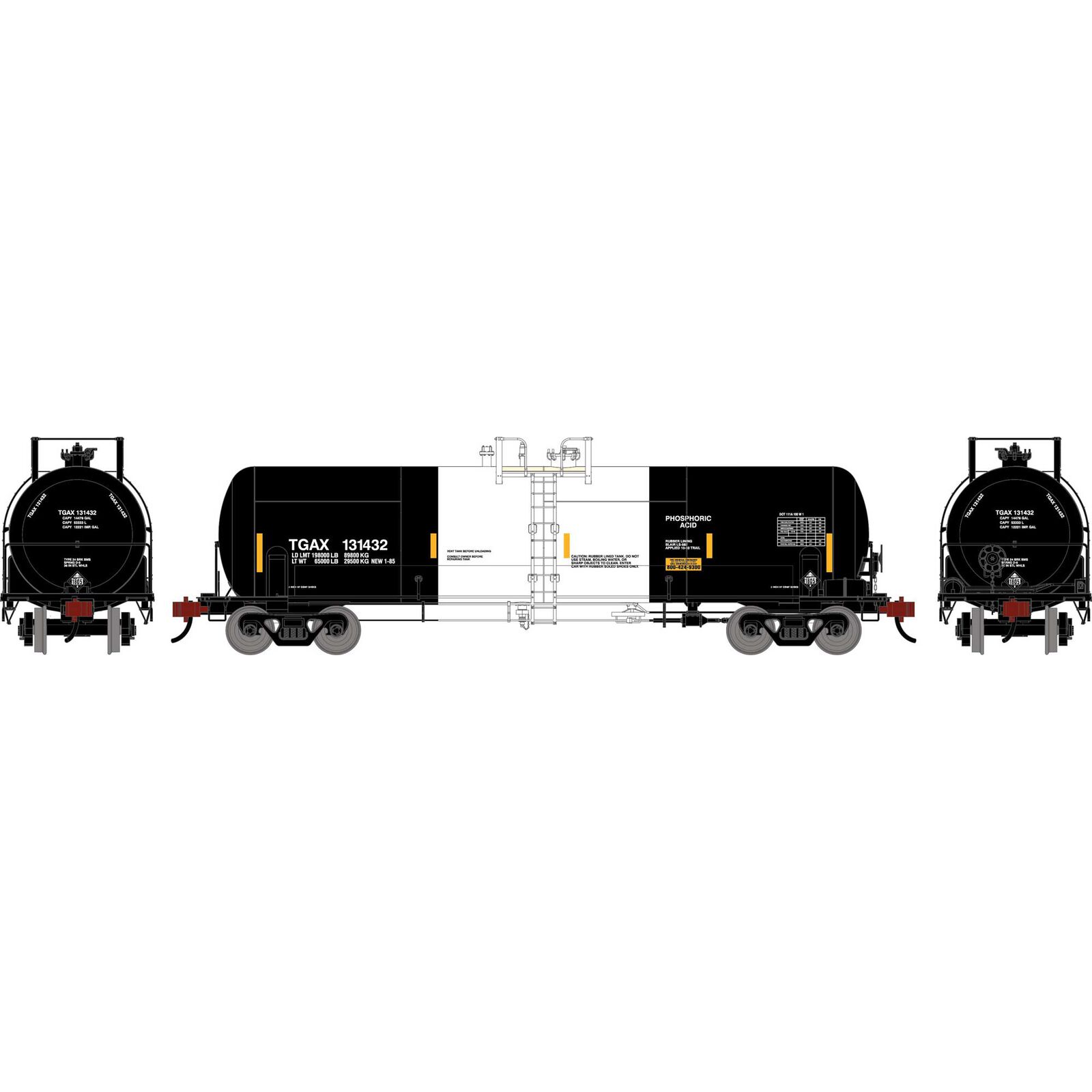 Athearn HO ATH RTC 20,900 Gallon Acid Tank Car, TGAX #131432