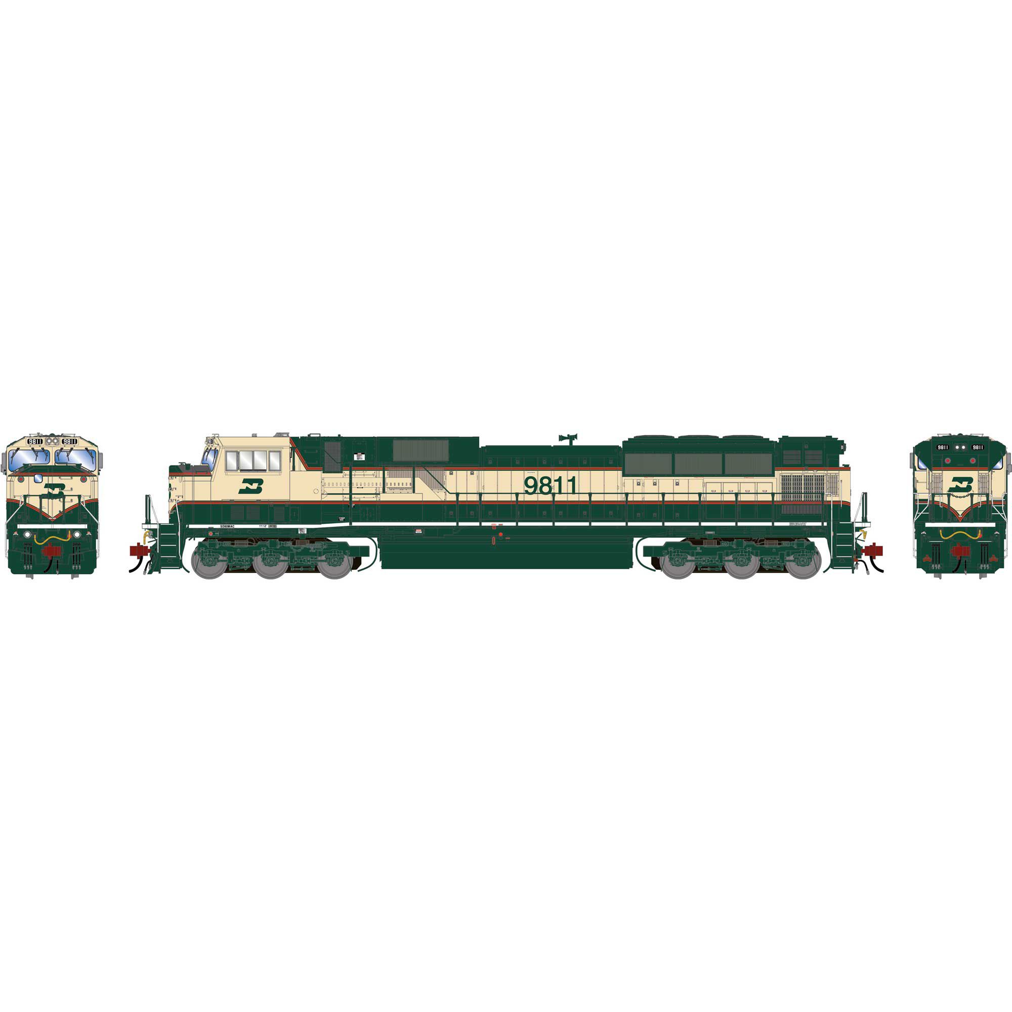 Athearn Genesis HO GEN SD80MAC Locomotive, Legendary Liveries BN