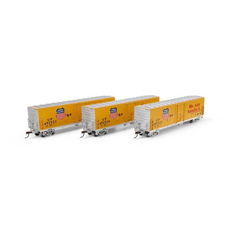 Athearn HO 50' Youngstown Plug Door Box Car, UP #492920/492926/492932 (3)