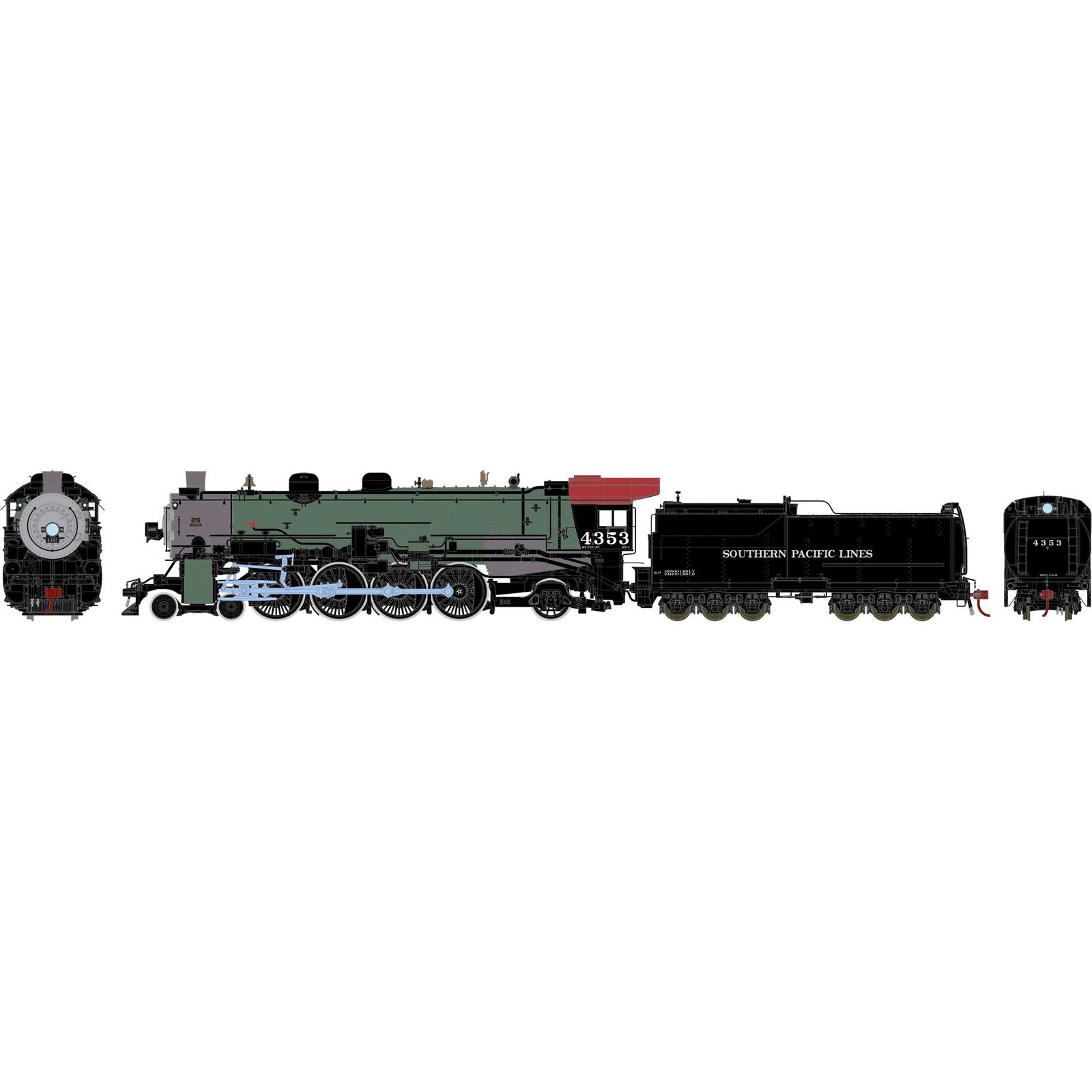 HO 4-8-2 MT-4 with DCC & Sound, SP/Green Boiler #4353