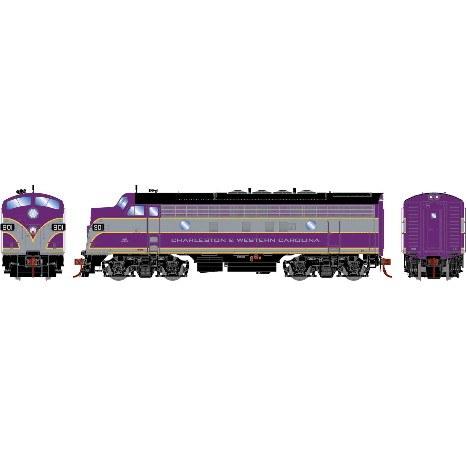HO F7A Locomotive with DCC & Sound, C&WC #901