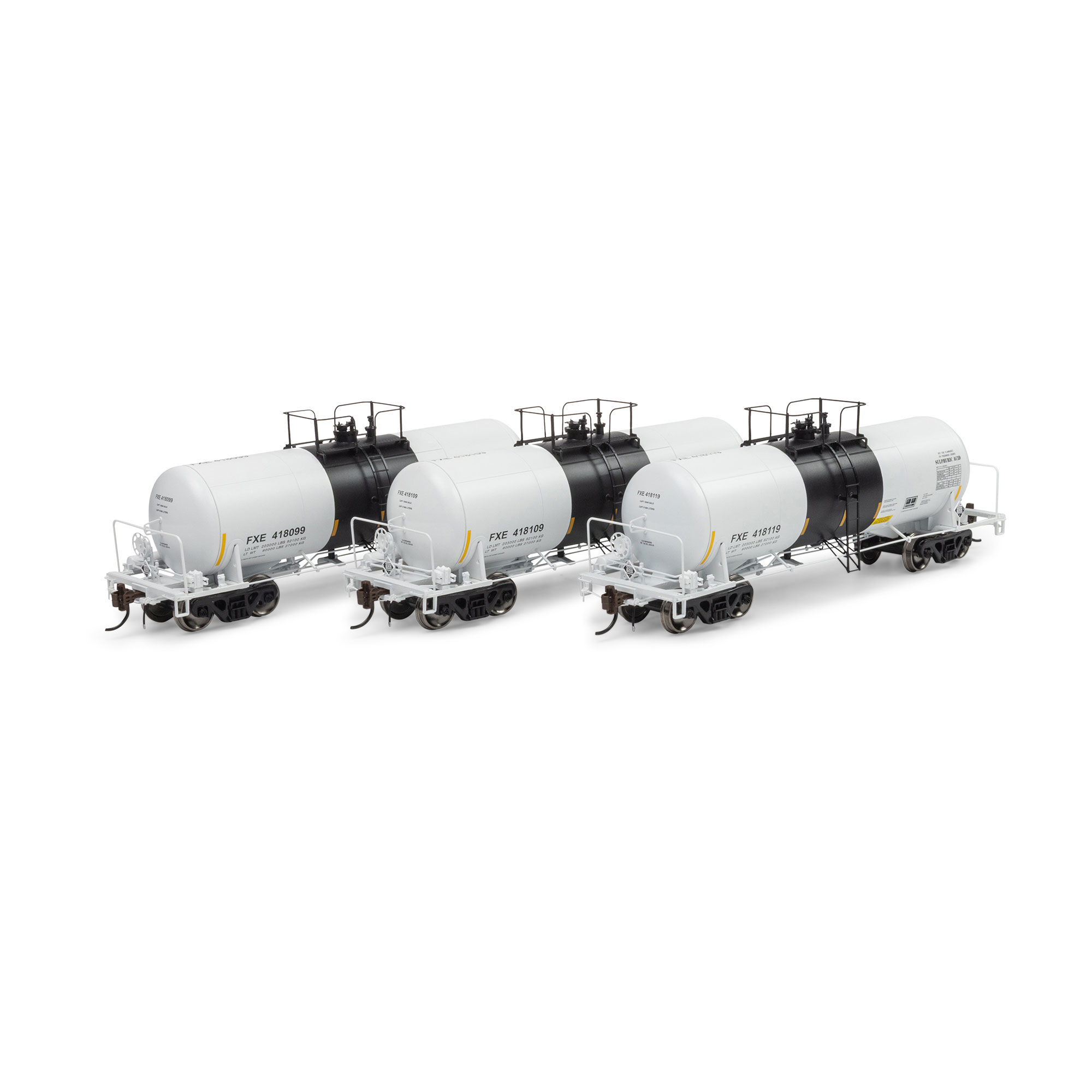 Athearn Genesis HO 13K Gallon Acid Tank Car, FXE #418099/418109