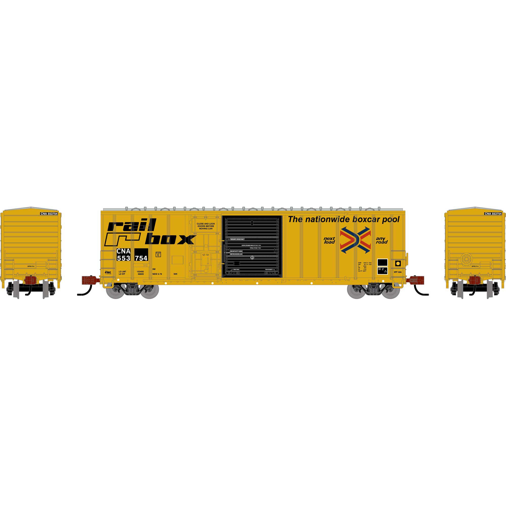 Athearn N 50' FMC 5277 Combo Door Box Car, CNA 'Ex-Railbox