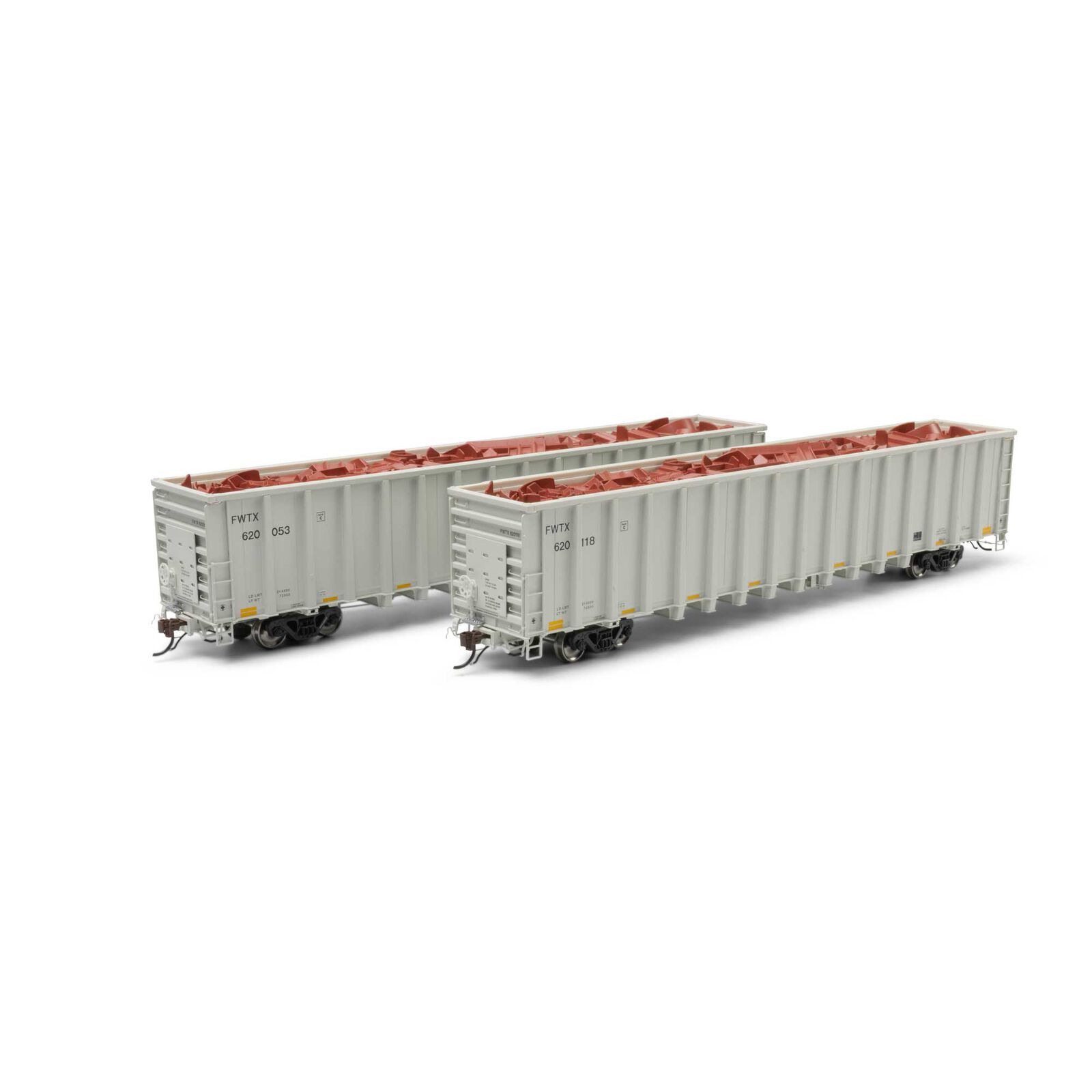 HO NSC 6400 Gondola with Scrap Load, FWTX #620053, 620118 (2)