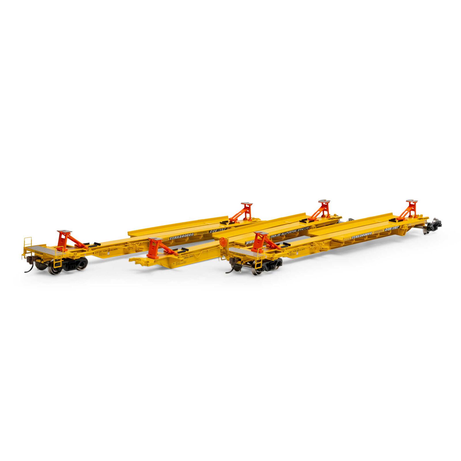 Athearn HO 57' Trinity Spine Car, TTRX #360860 (3) Model Train ...