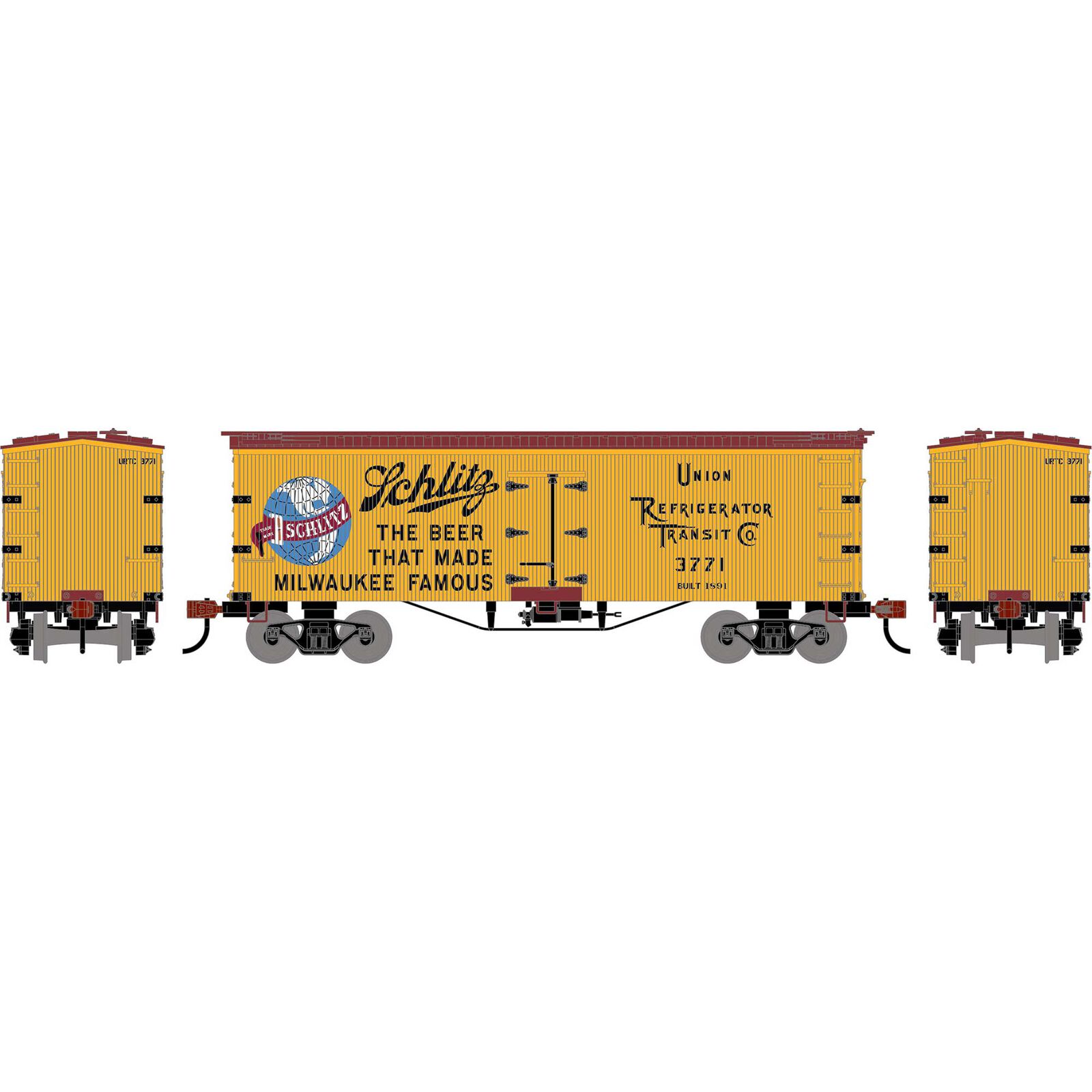 HO RND 36' Wooden Reefer, URTC #3771