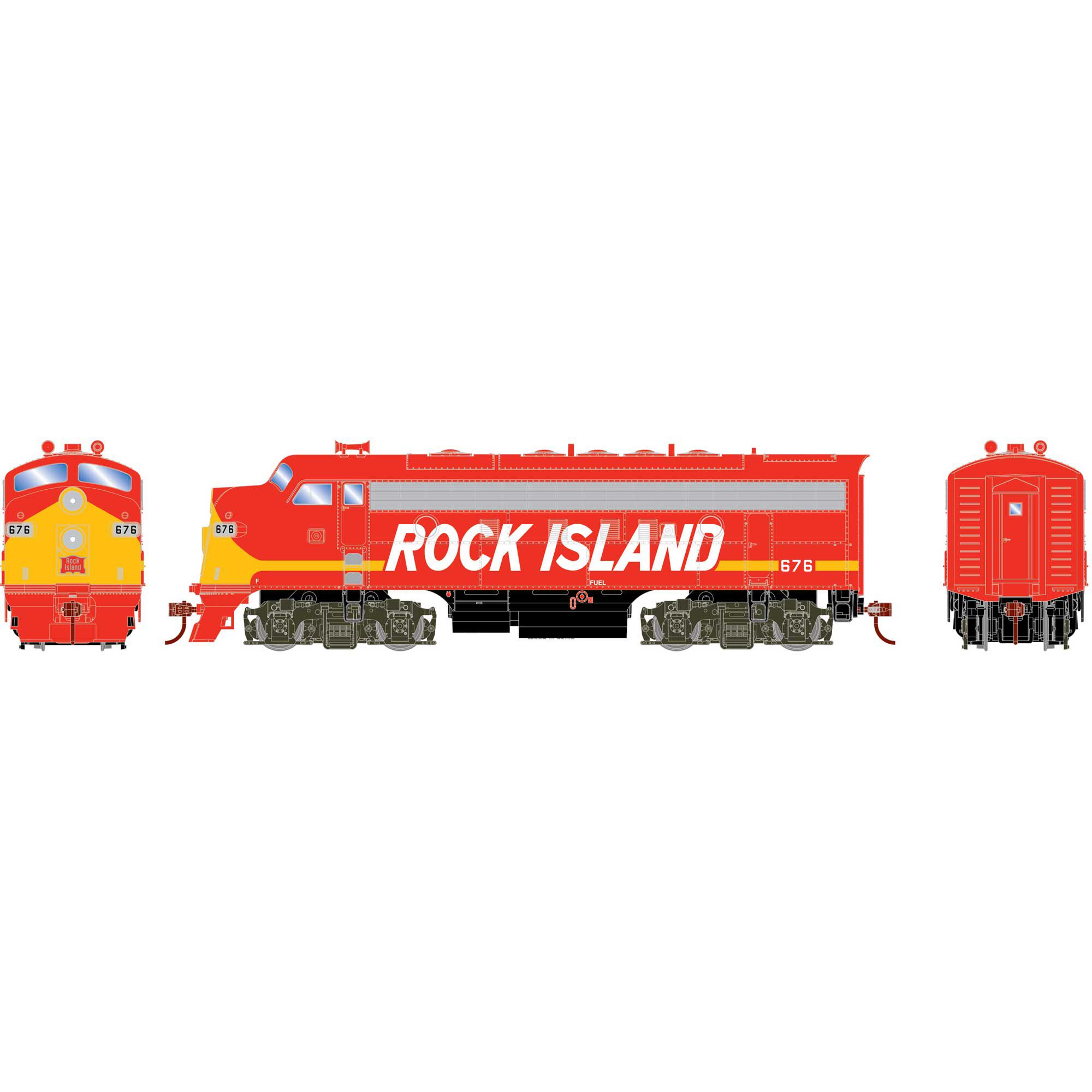 HO RND F7A Locomotive DCC-Ready, CRIP #676 Model Train | Athearn