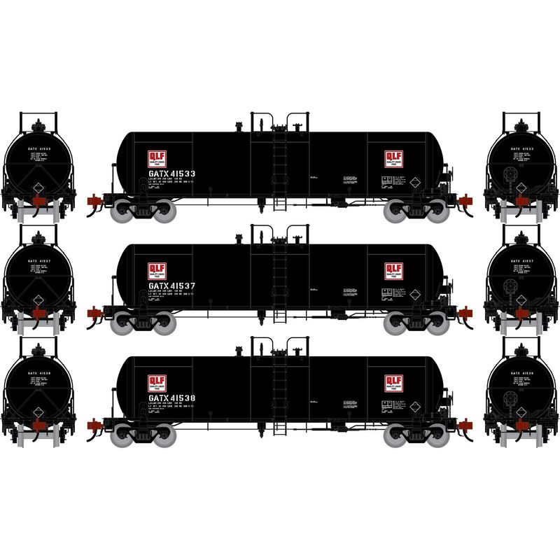 Athearn Genesis HO GEN GATC 20K Gallon Tank Car, GATX 'Quality Liquid Feed' #41533/41537/41538 (3)