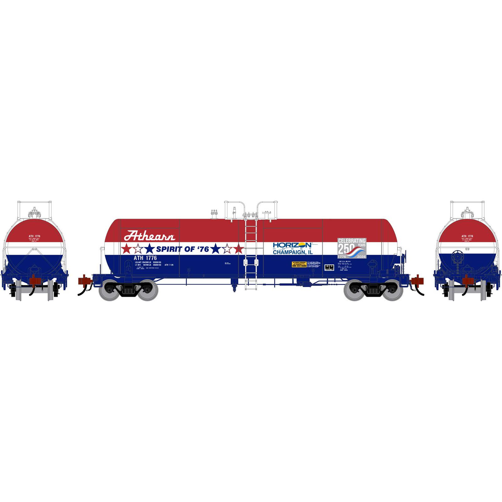 Athearn Genesis HO GEN GATC 20K Gallon Tank Car, ATH '250th Anniversary' #1776