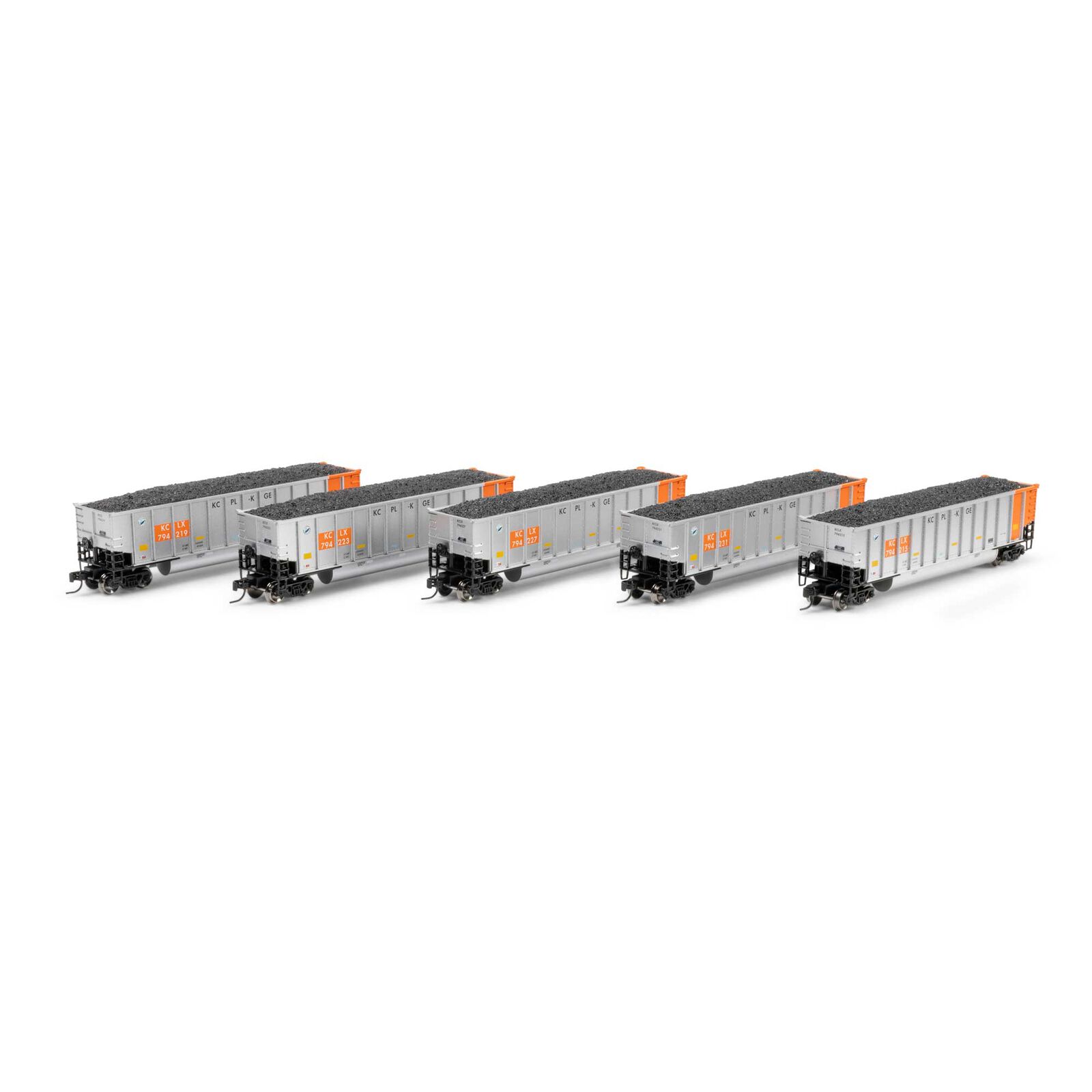 Athearn N ATH Bethgon Coalporter w/Coal Load, KCLX #794215/794219/794223/794227/794231 (5)