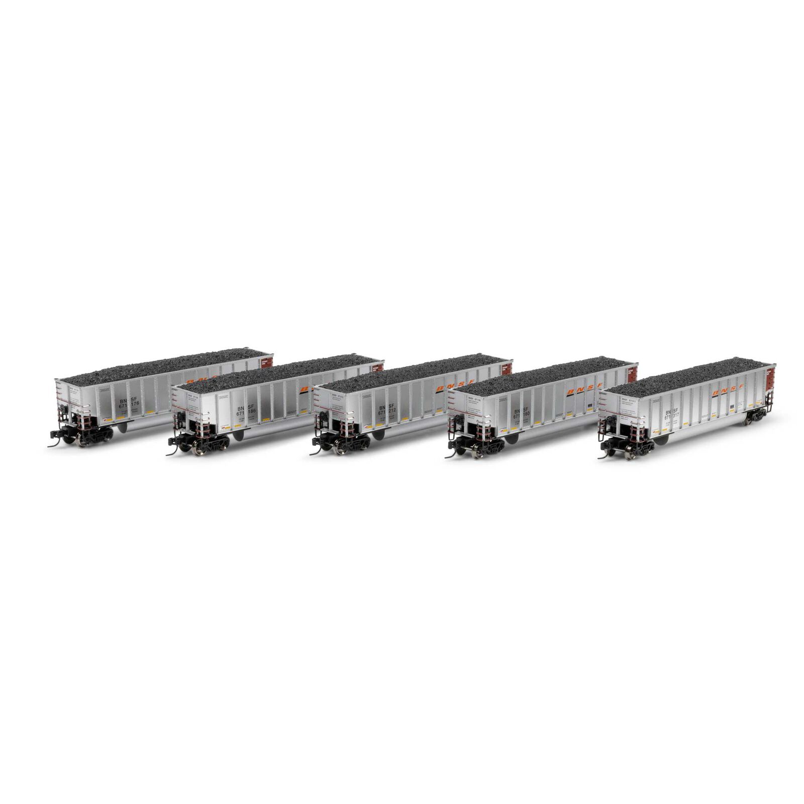 Athearn N ATH Bethgon Coalporter w/Coal Load, BNSF #671160/671176/671186/671212/671317 (5)