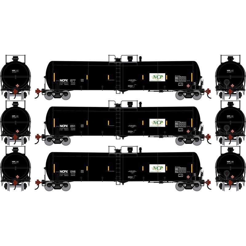 HO ATH 30K Ethanol Tank Car, NCPX #077/091/098 (3)