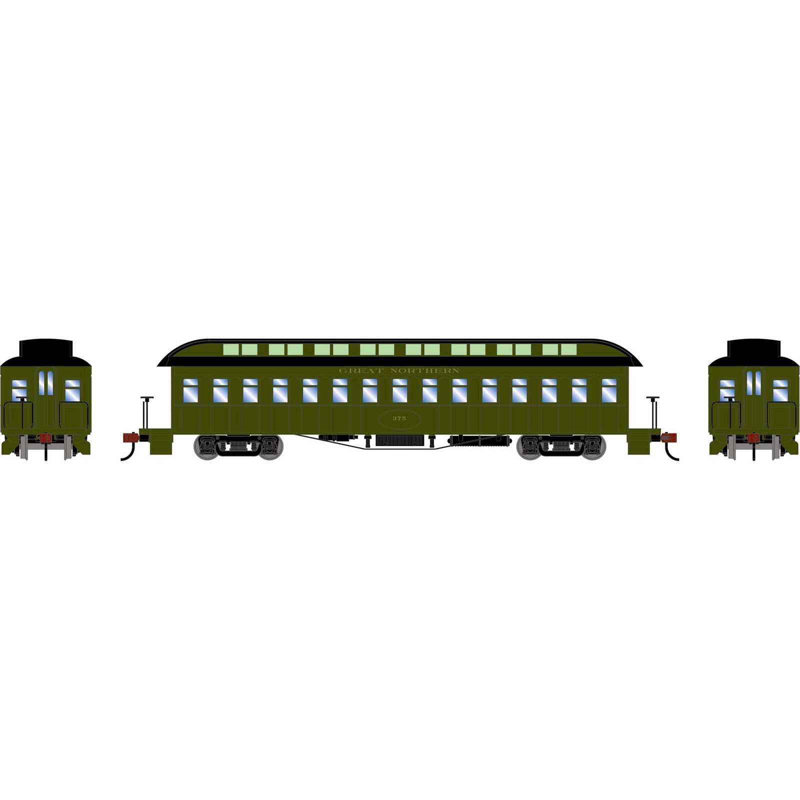 HO 50' Old Time Overland Coach, GN #375
