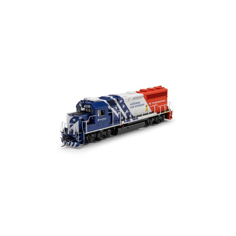 Athearn Genesis HO GP40-2 Locomotive with DCC & Sound, FEC 'Honoring Our Veterans' #430