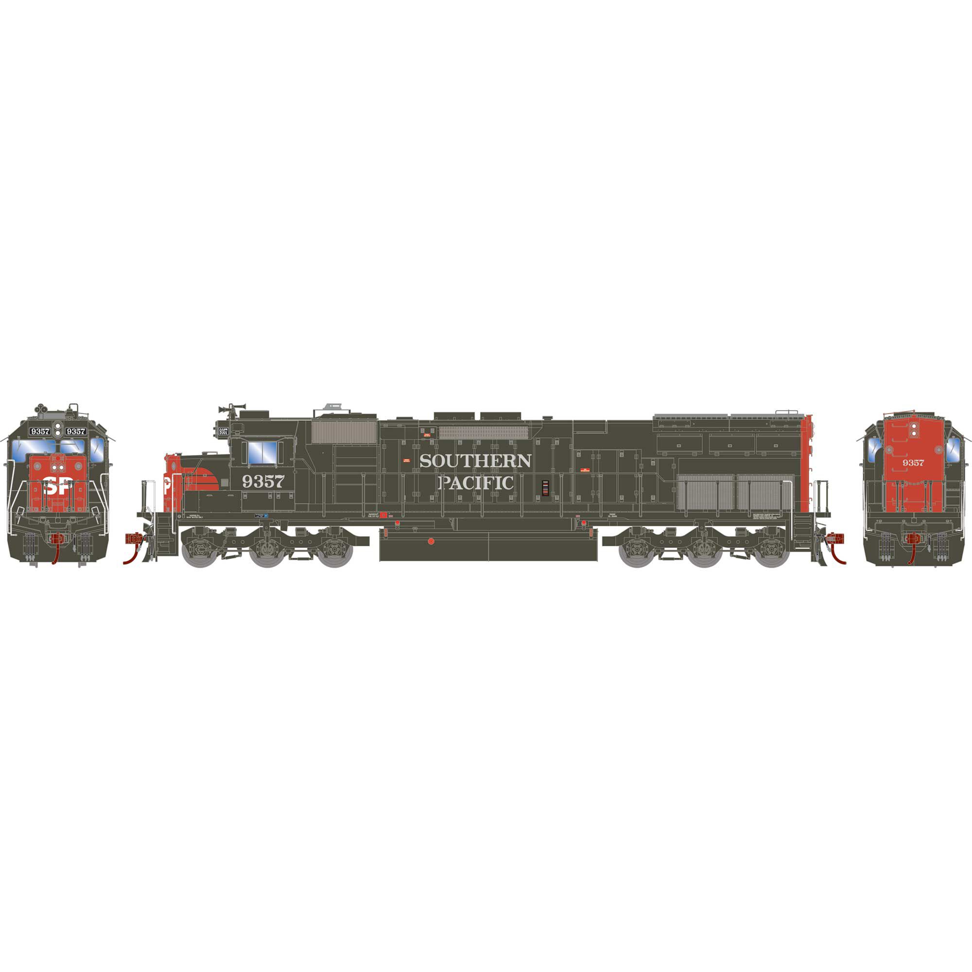 Athearn HO SD45T-2 Locomotive, Southern Pacific #9357 Model Train