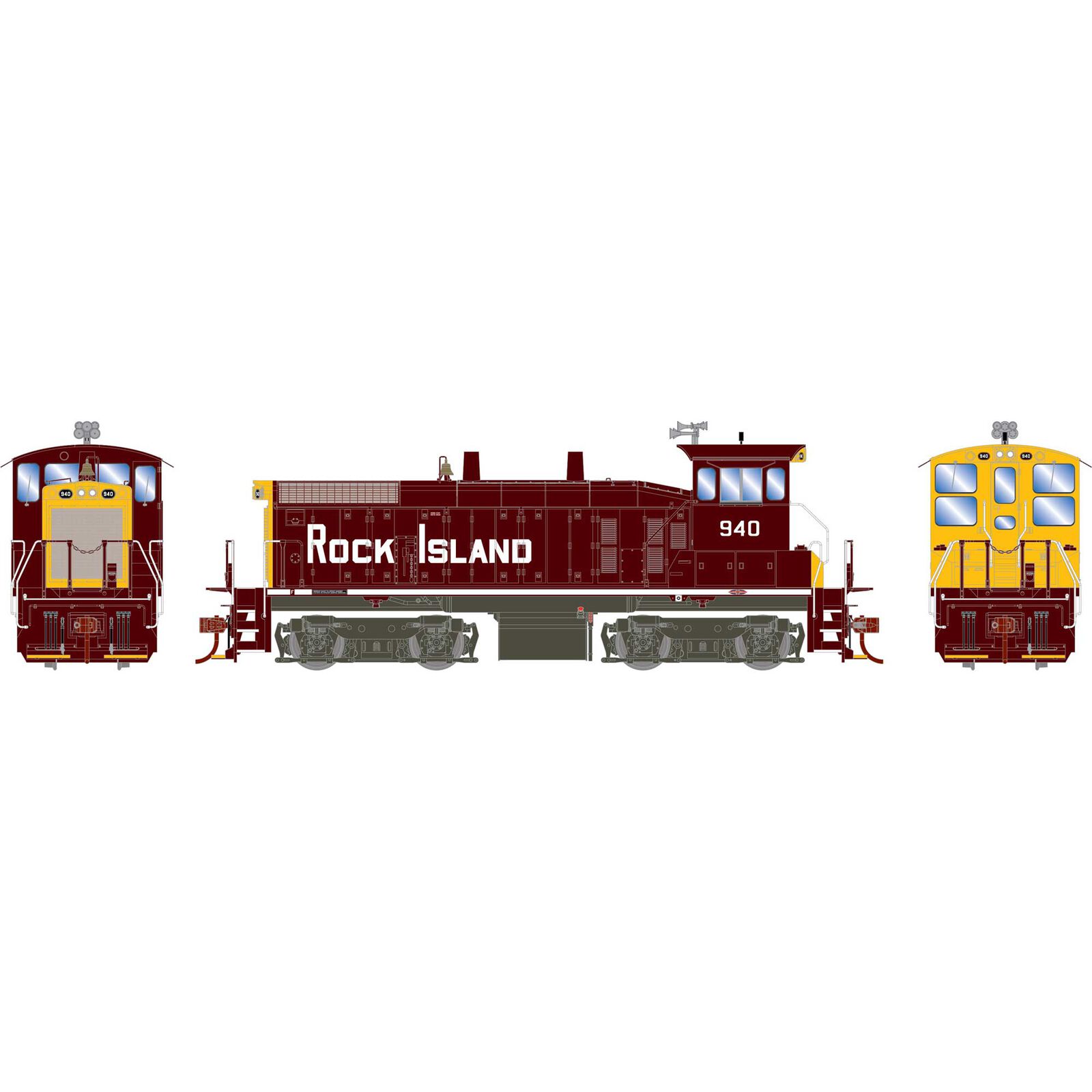 HO SW1500 Locomotive, Rock Island #940
