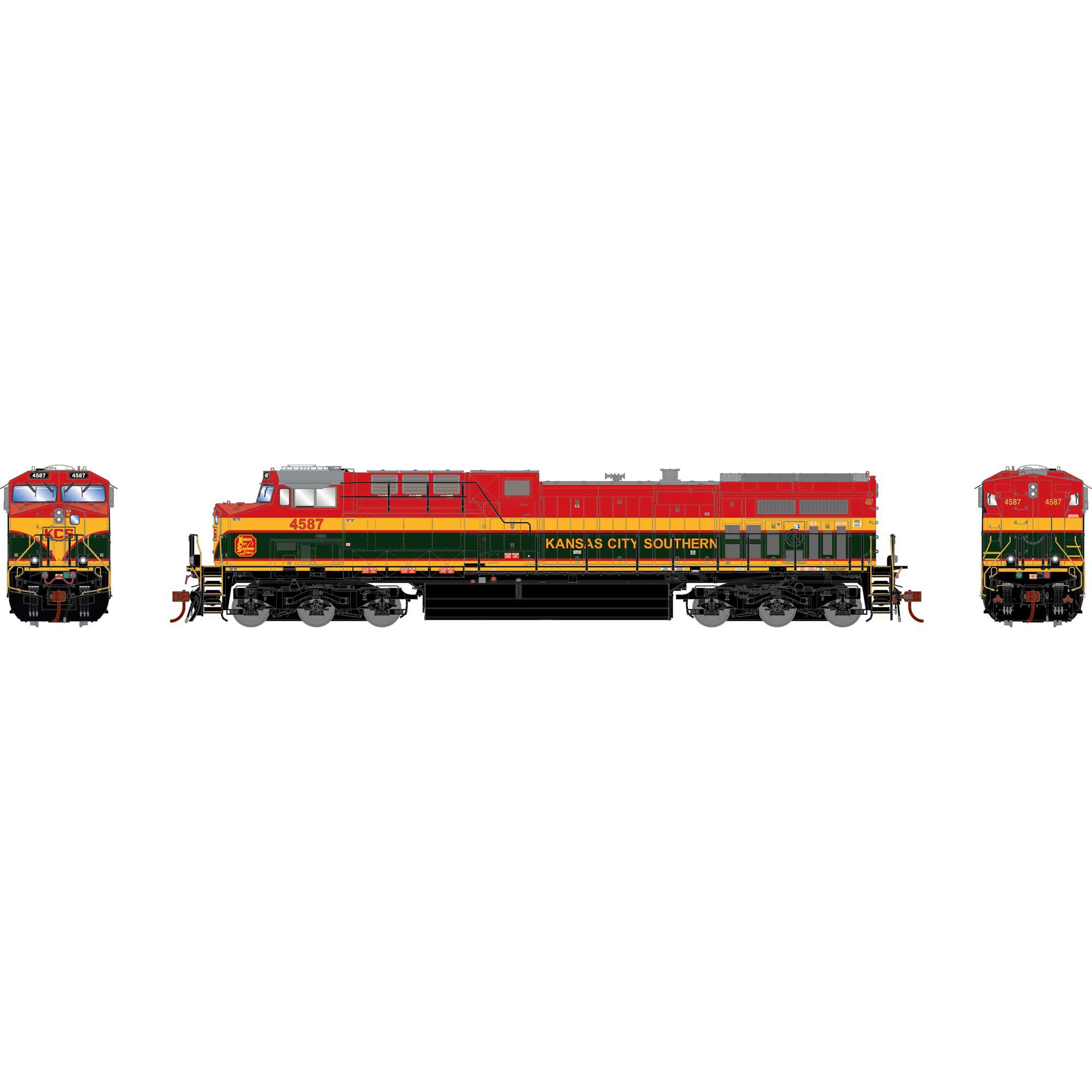 HO G2 AC4400CW w/DCC & Sound, KCS #4587 Model Train | Athearn