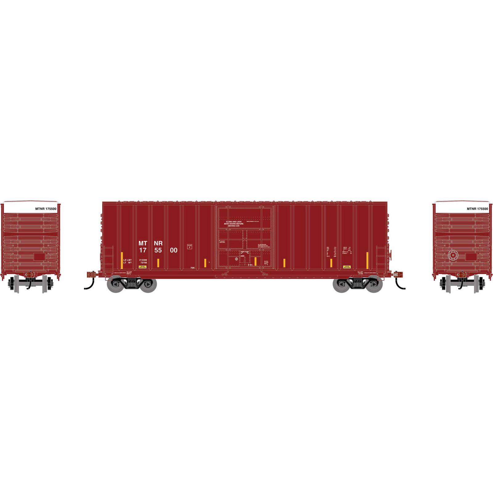 HO 50' Exterior Post High Cube Plug Door Box Car, MTNR #175500