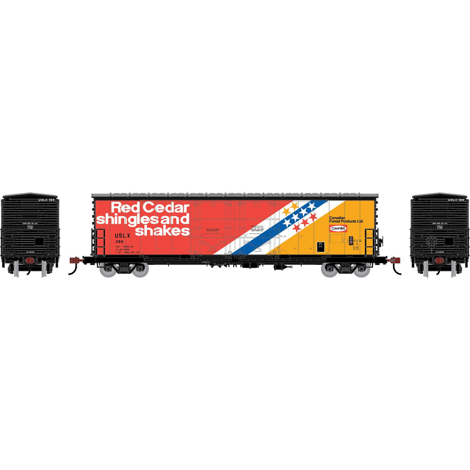 Athearn HO ATH 50' Evans Double Plug Door Box Car, USLX #386