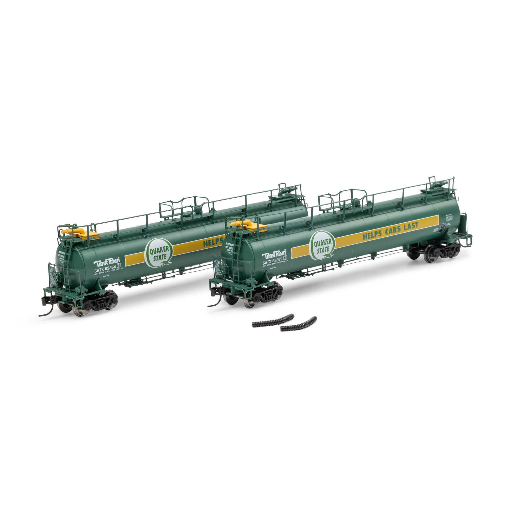 Athearn N TankTrain Intermediate, GATX Quaker State #69254/69255