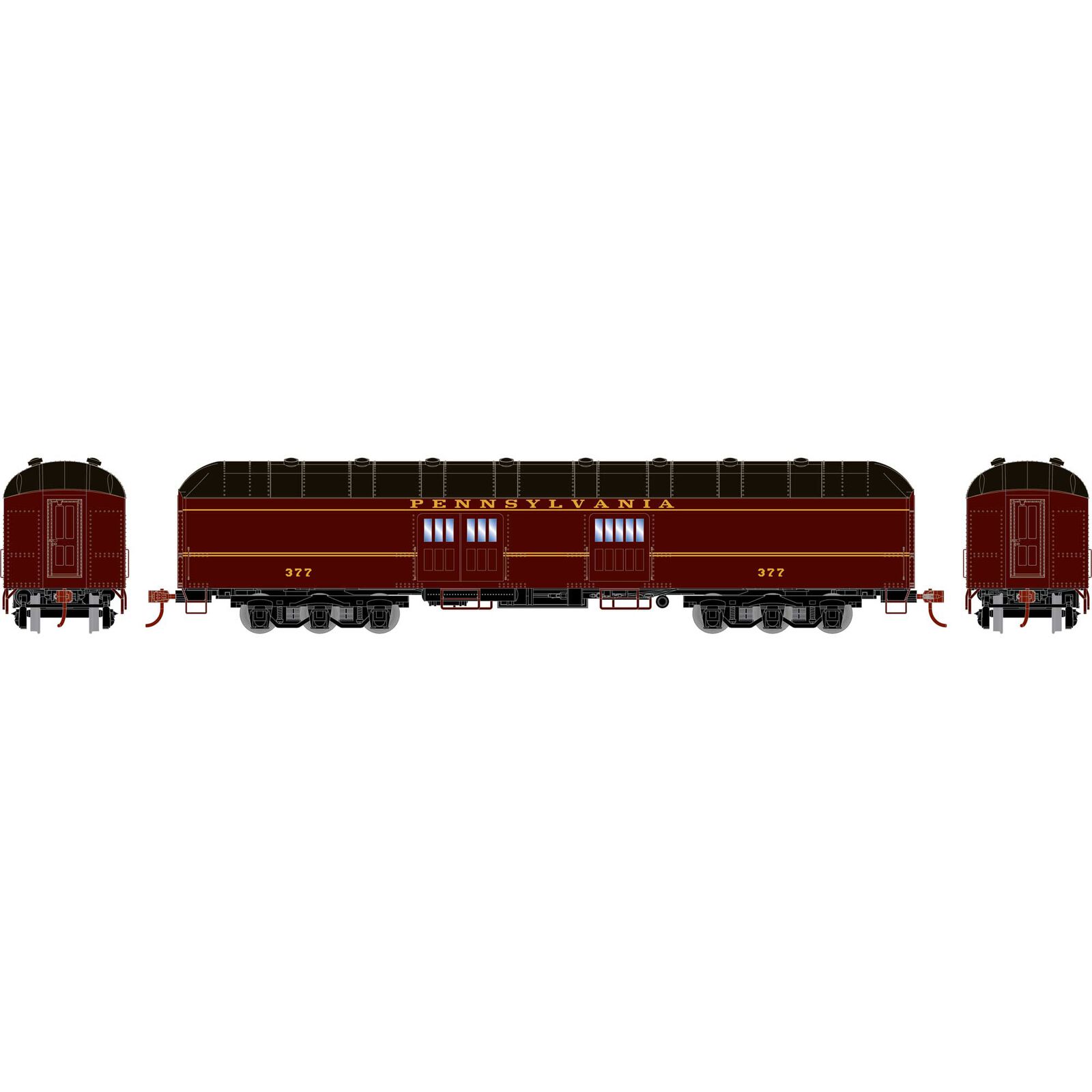 HO RTR Arch Roof Baggage, PRR #377