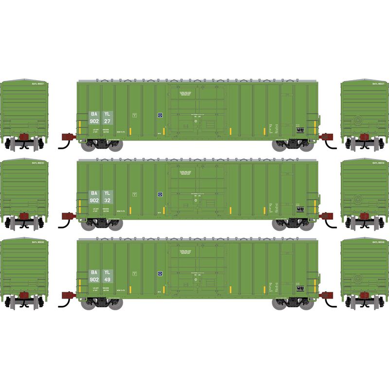 N ATH 50' FMC 5327 12' Plug Door Box Car, BAYL #90227/90232/90249 (3)
