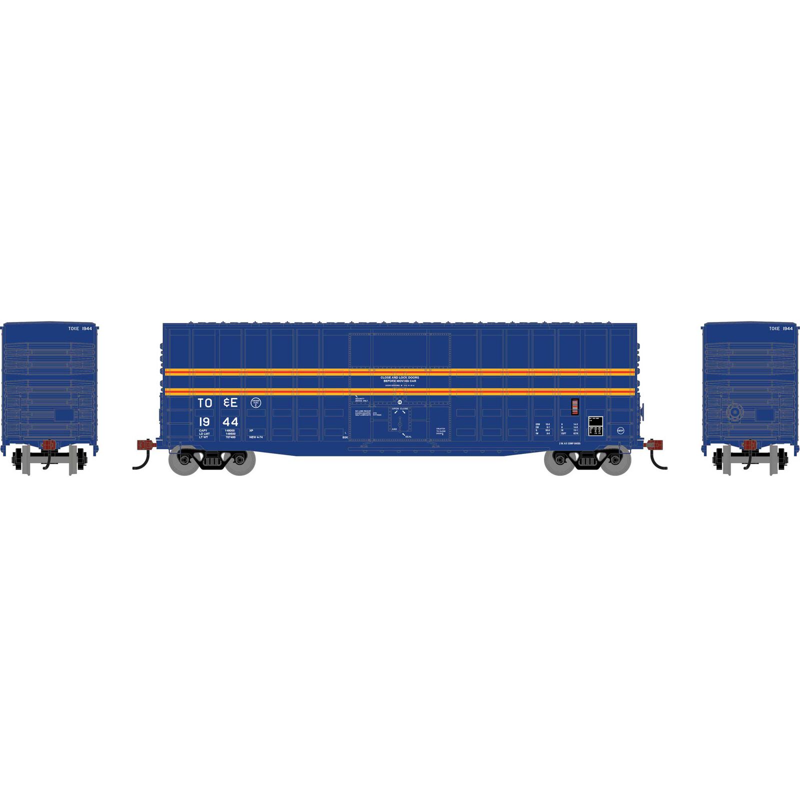 Roundhouse HO RND 50' Waffle High Cube Box Car TOE #1944