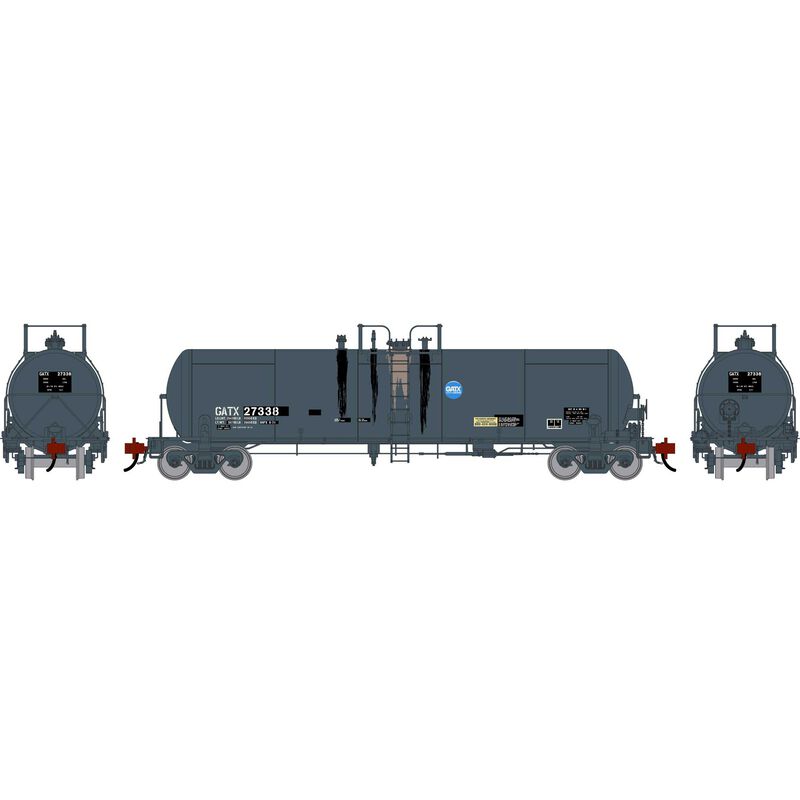 Athearn Genesis HO GEN GATC 20K Gallon Tank Car, Primed For Grime GATX 'Black Service Driven' #27338