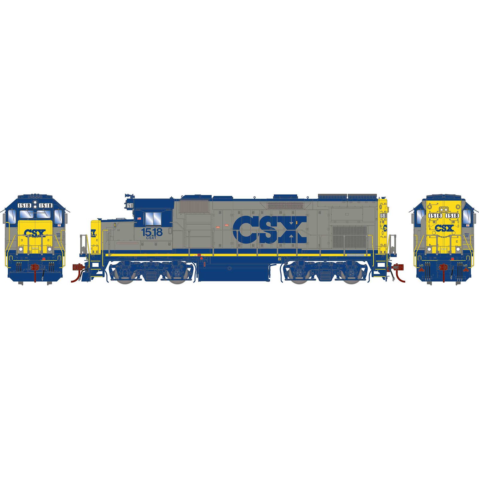 HO GP15T Locomotive with DCC & Sound, CSX #1518