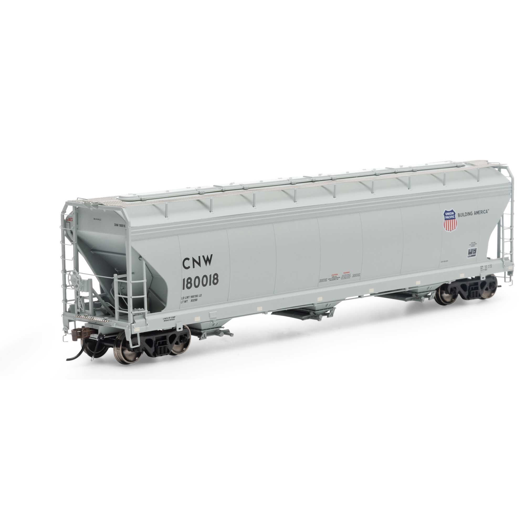 HO ACF 4600 3-Bay Center Flow Hopper, C&NW #180018 Model Train