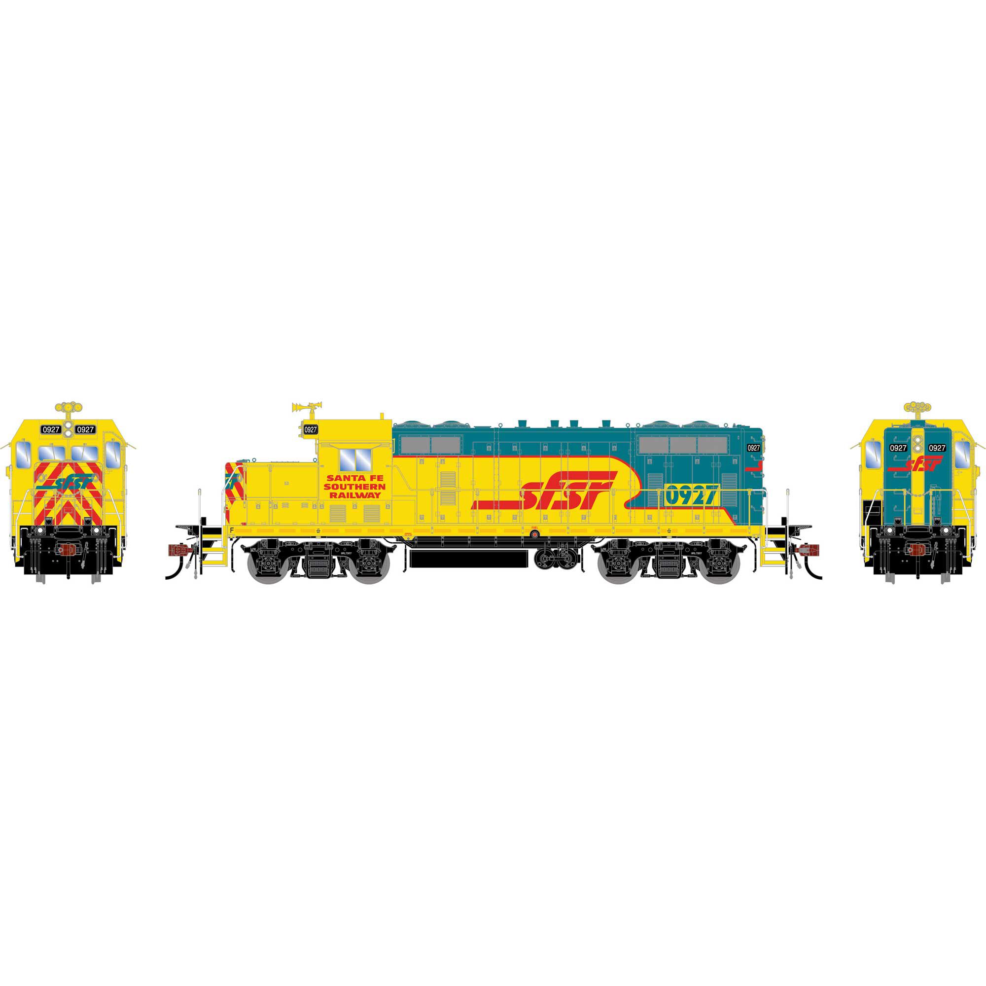 Athearn Genesis HO GP7u Locomotive with DCC & Sound, SFS #0927
