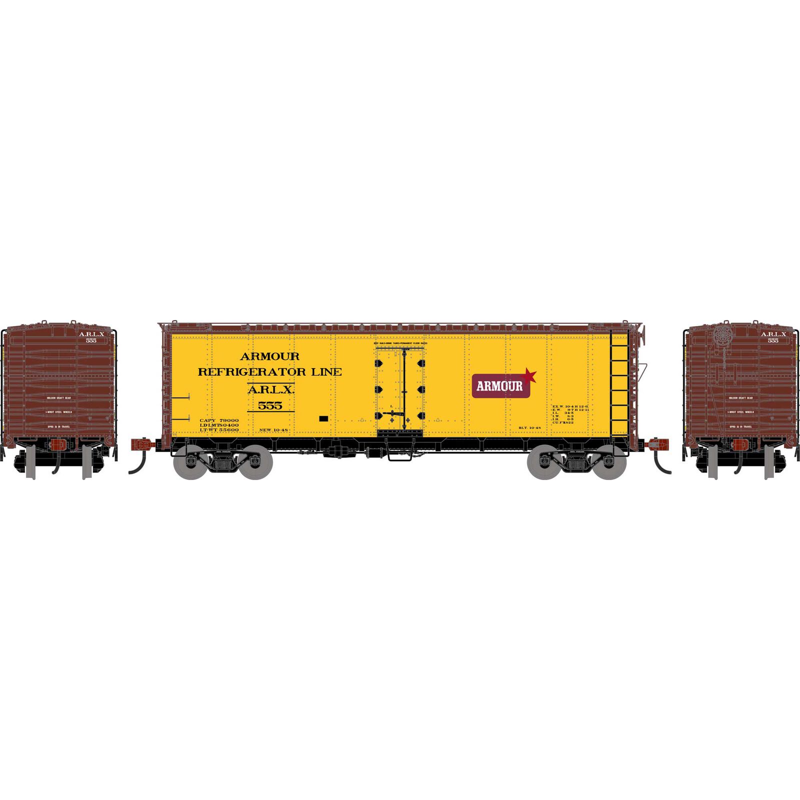 HO ATH 40' Steel Refrigerator Car, ARLX #555